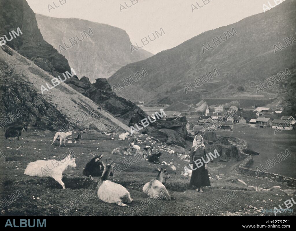 'Flaam', 1914. Village in Sogn og Fjordane. From "Norge - Turistruter I 65 Billeder". [Mittet & Co, Kunstforlag - Kristania, 1914].