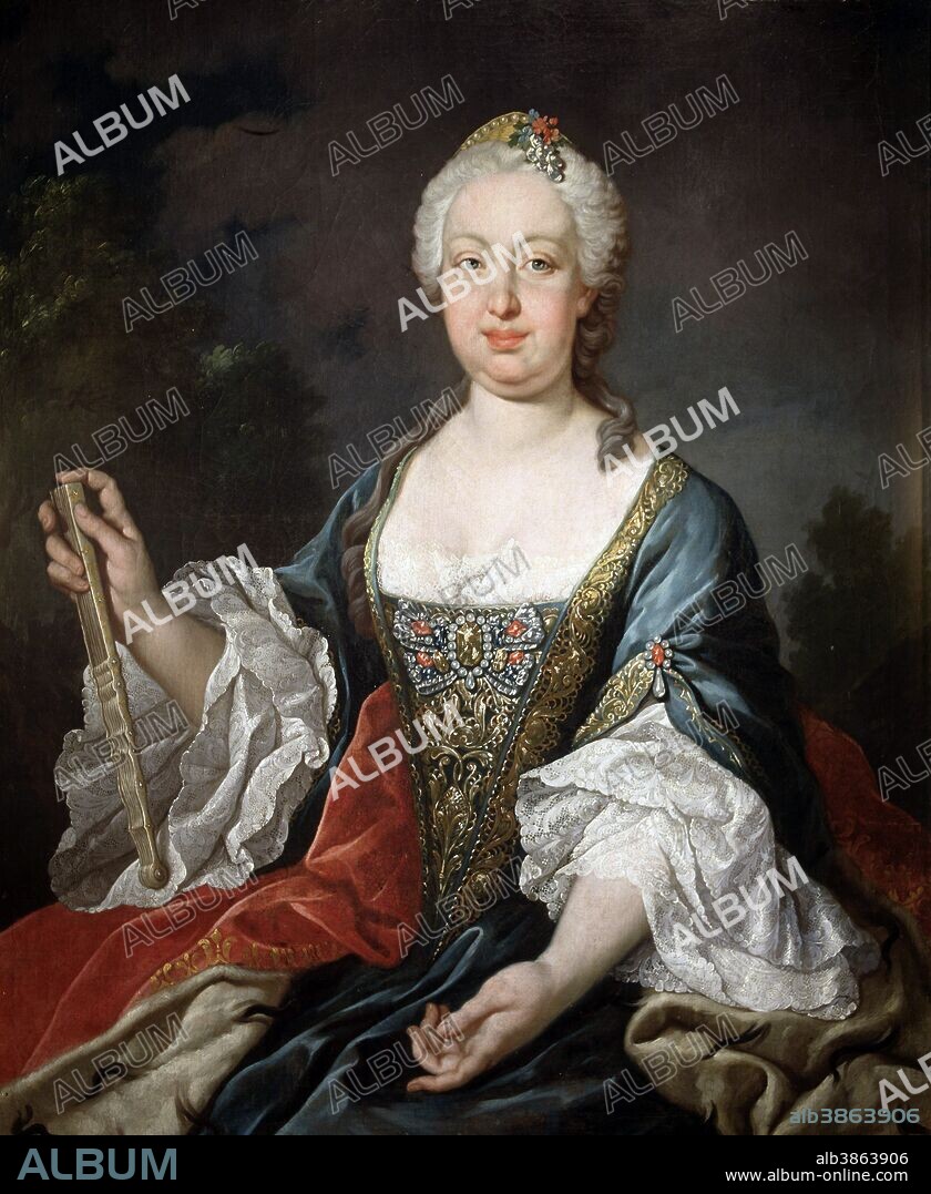 BARBARA DE BRAGANZA. REINA DE ESPAÑA , ESPOSA DE FERNANDO VI , 1711 - 1758. OLEO DE JEAN RANC. UNIVERSIDAD COMPLUTENSE . MADRID. SFGP / © KORPA.