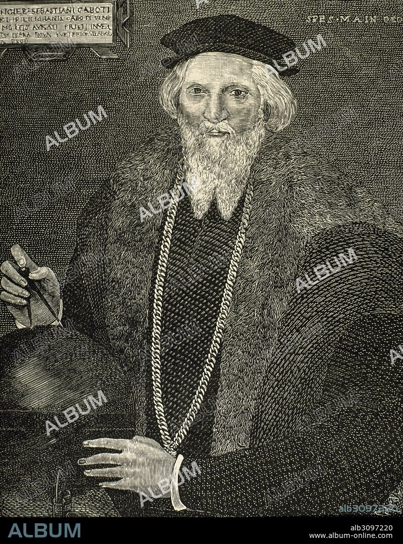 CABOT, Sebastián o CABOTO, Sebastiano (Venecia, 1477-Londres, 1557). Navegante veneciano. En 1497 descubrió Terranova a la que llamó "Tierra del Bacalao" y en 1517 entró en el estrecho y bahía de Hudson. Grabado del siglo XIX realizado por Capuz.