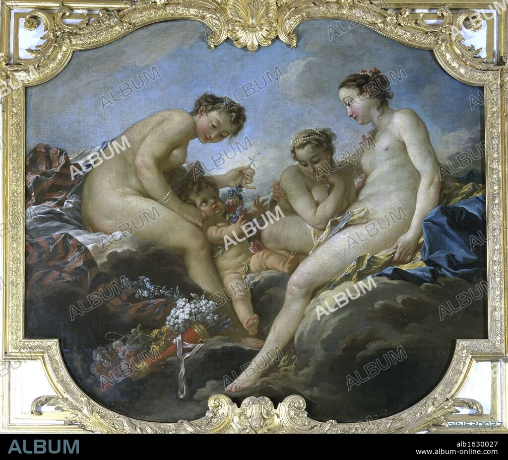 FRANÇOIS BOUCHER. The Three Graces   Les Trois Graces   Francois Boucher (1703-1770/French)   Hotel de Soubise, Chamber of the Princess.