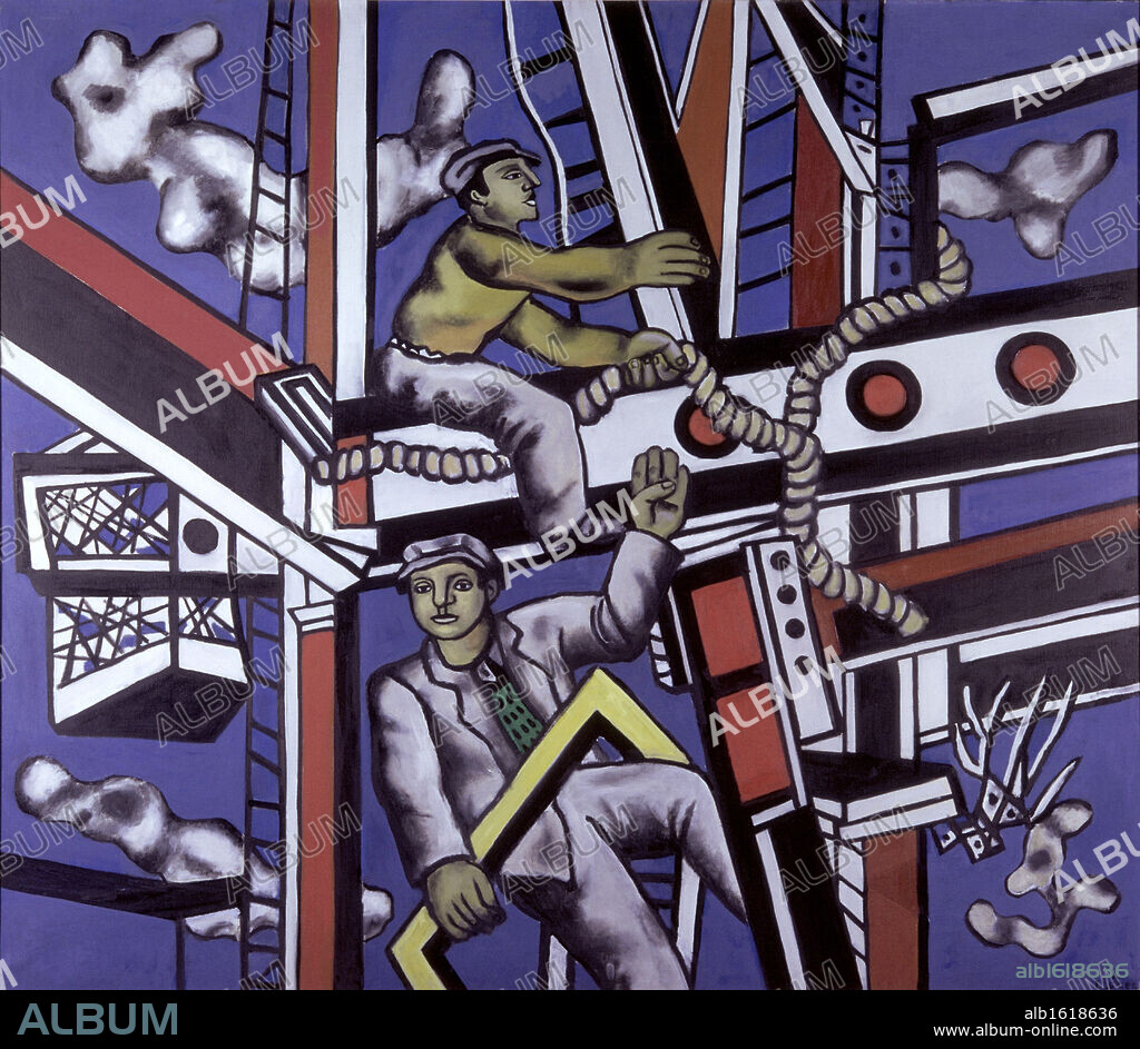 FERNAND LÉGER. Construction Workers by Fernand Leger, 1950, 1881-1955, Norway, Henie Onstad Kunstsenter.