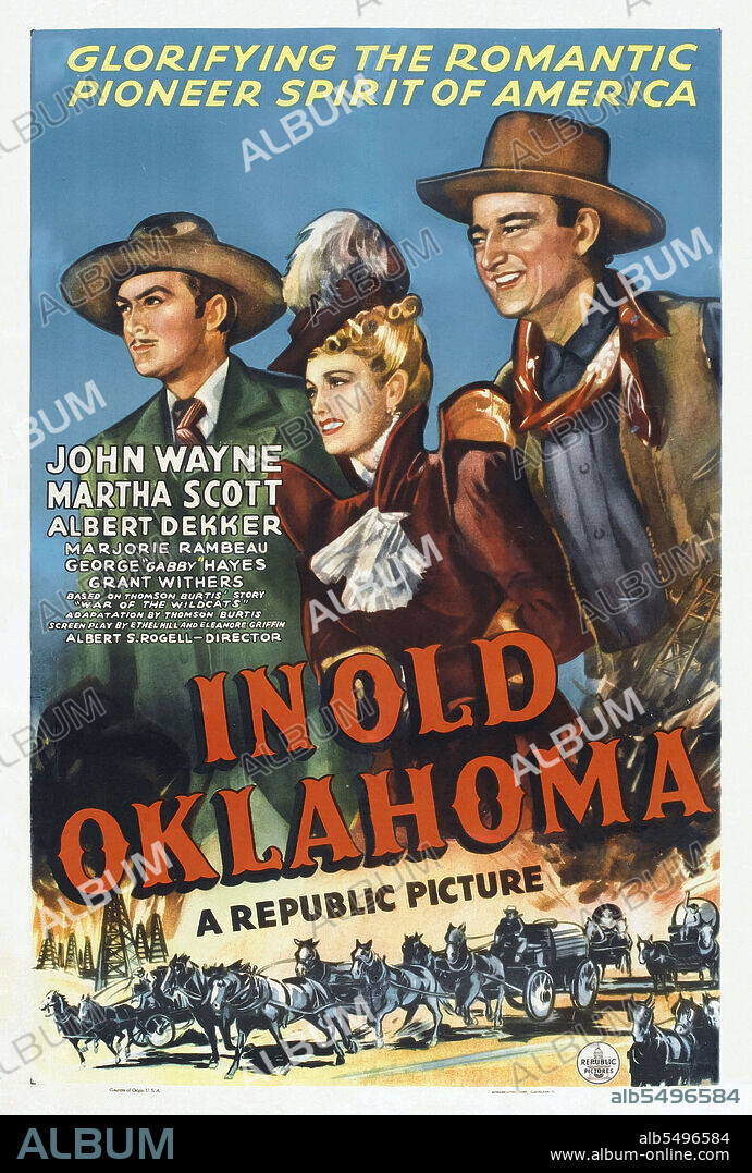 JOHN WAYNE en EN EL VIEJO OKLAHOMA, 1943 (IN OLD OKLAHOMA), dirigida por ALBERT S. ROGELL. Copyright REPUBLIC PICTURES.