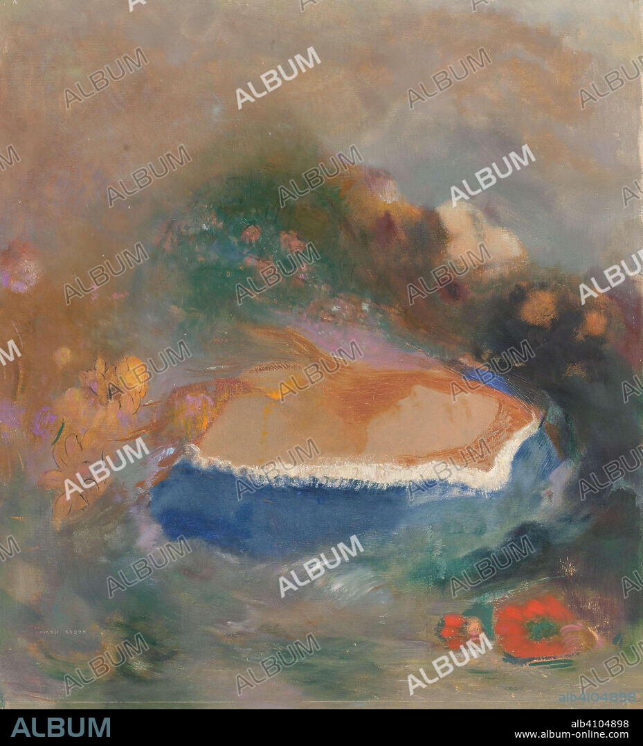 ODILON REDON. Ophélie, la cape bleue sur les eaux (Ophelia with a Blue Wimple in the Water). Ophélie, la cape bleue sur les eaux. Dating: 1900 - 1905. Place: France. Measurements: h 54.5 cm × w 49.5 cm; d 2.5 cm.
