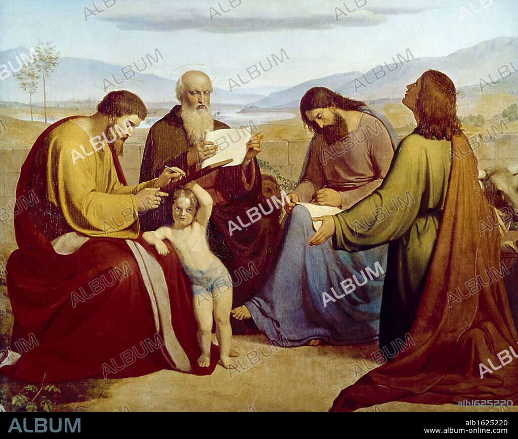 OTTO MUELLER. Four Evangelists by Otto Muller, distemper on canvas, (1874-1930).
