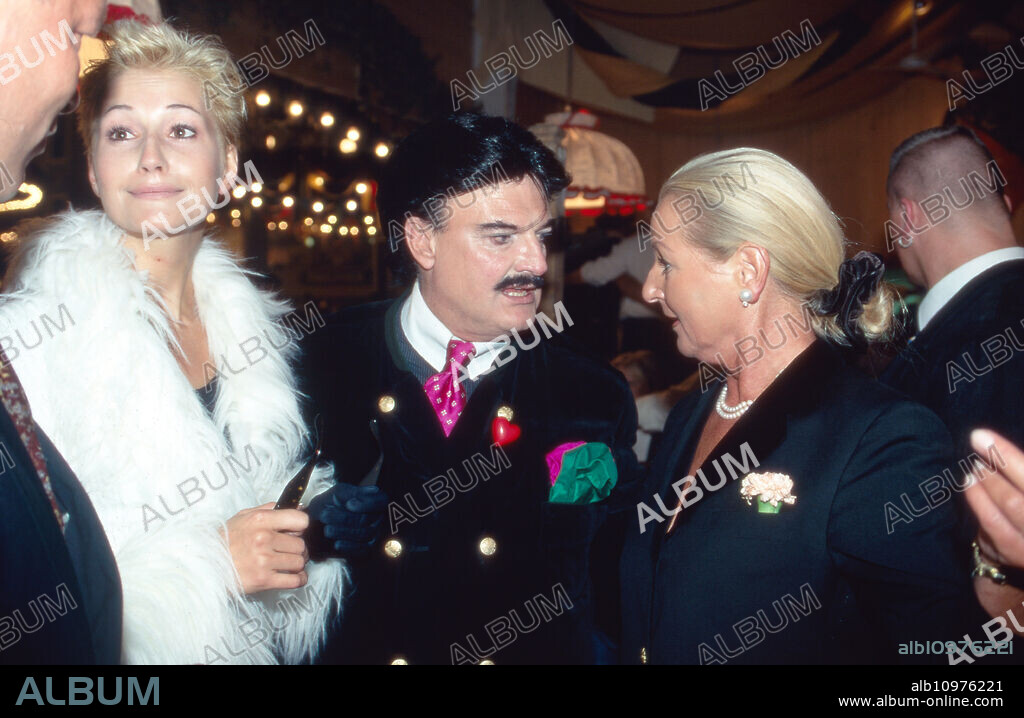 Fashion designer Rudolph Moshammer at a party in Munich, Germany 1996.