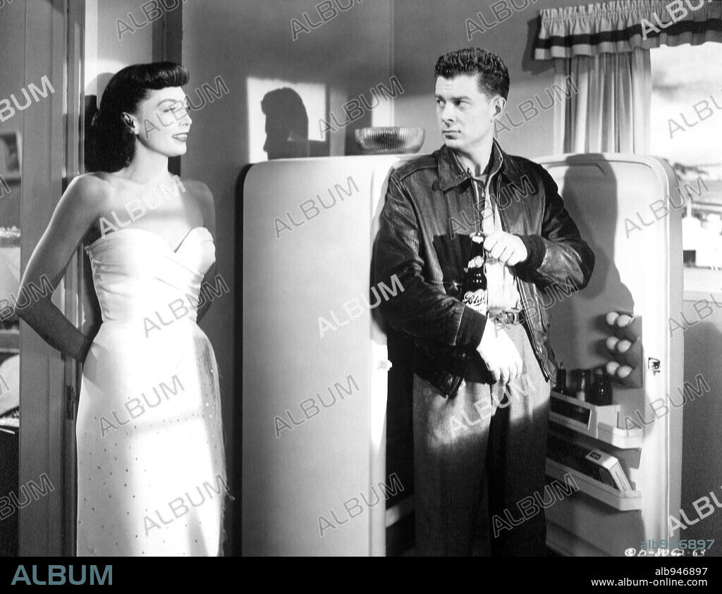 ARTHUR FRANZ and MARIE WINDSOR in THE SNIPER, 1952, directed by EDWARD DMYTRYK. Copyright COLUMBIA PICTURES.