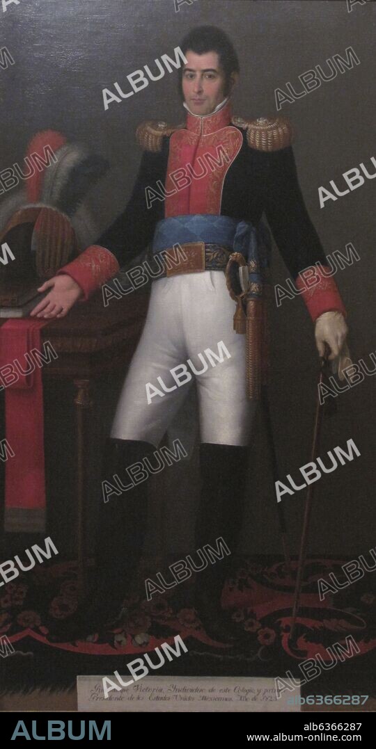 ANONIMO SIGLO XIX. GUADALUPE VICTORIA (1786/1843) PRIMER PRESIDENTE DE MEXICO DE 1824 A 1829 - PINTADO EN 1825.