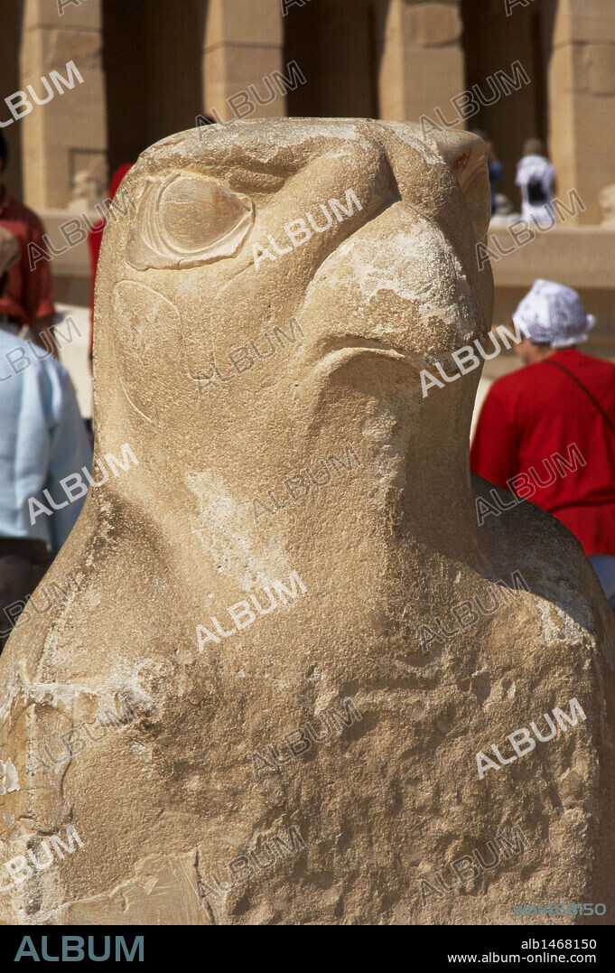 Sculpture of a falcon. Temple of Hatshepsut. Eighteenth Dynasty. New Kingdom. Deir El Bahari. Luxor.