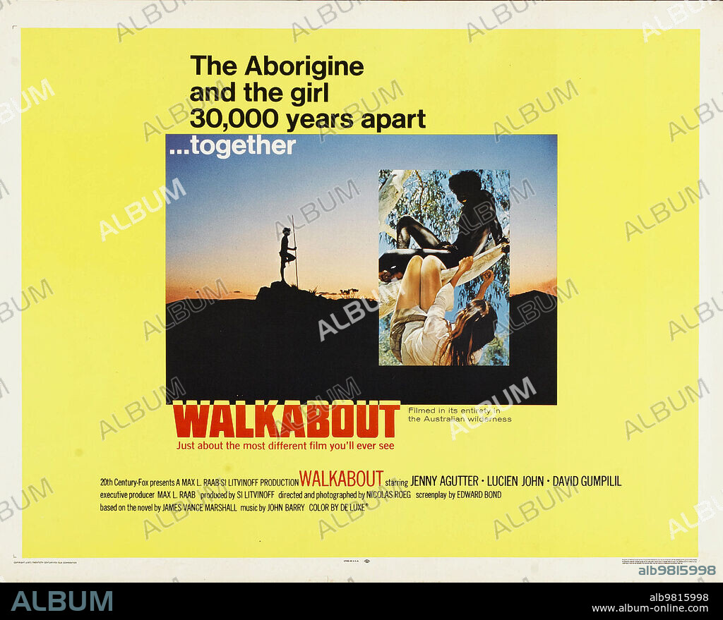 Poster of WALKABOUT, 1971, directed by NICOLAS ROEG. Copyright 20TH CENTURY FOX.