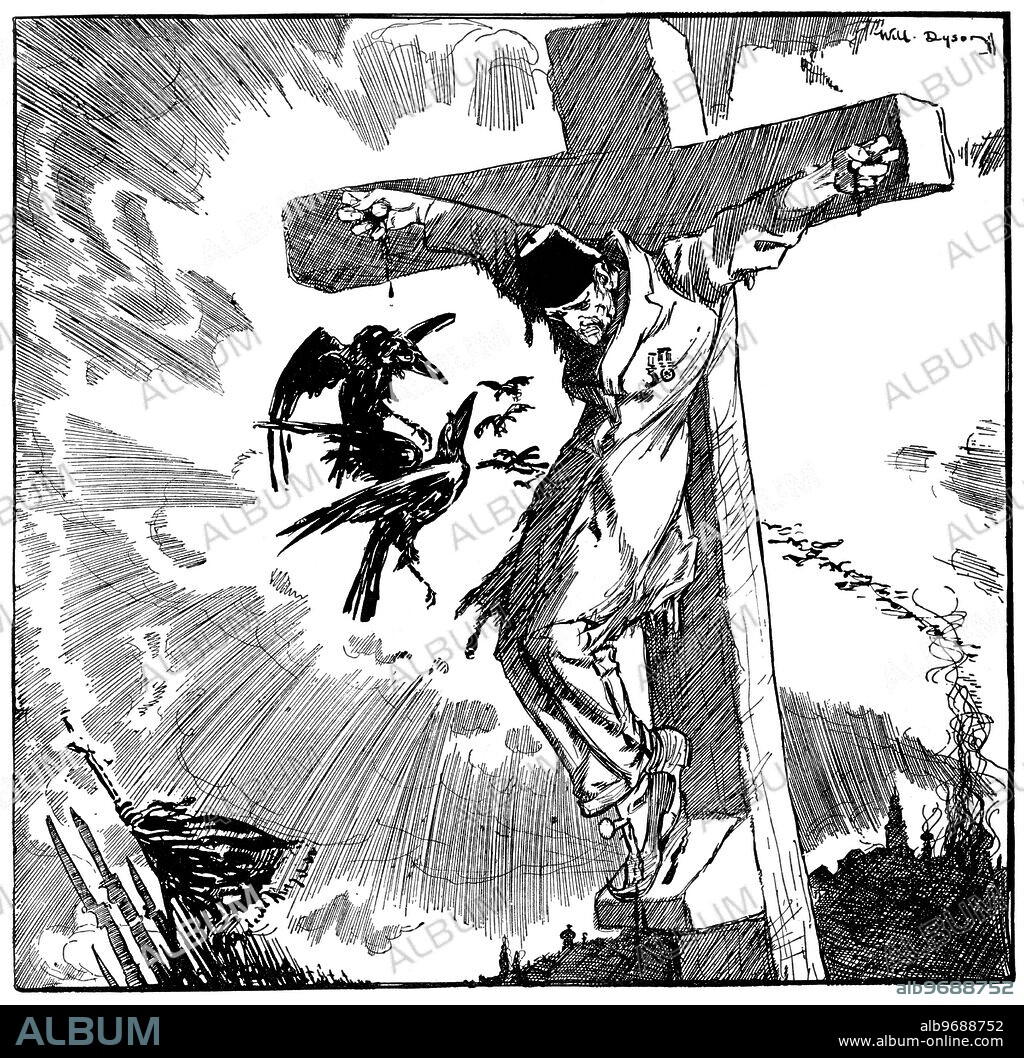 CROSS AND CRESCENT - TURKEY , 1912. " And the meek shall inherit the earth ". Drawing by Will Dyson , an Australian illustrator and political cartoonist , well known for his socialist viewpoint . 1913.