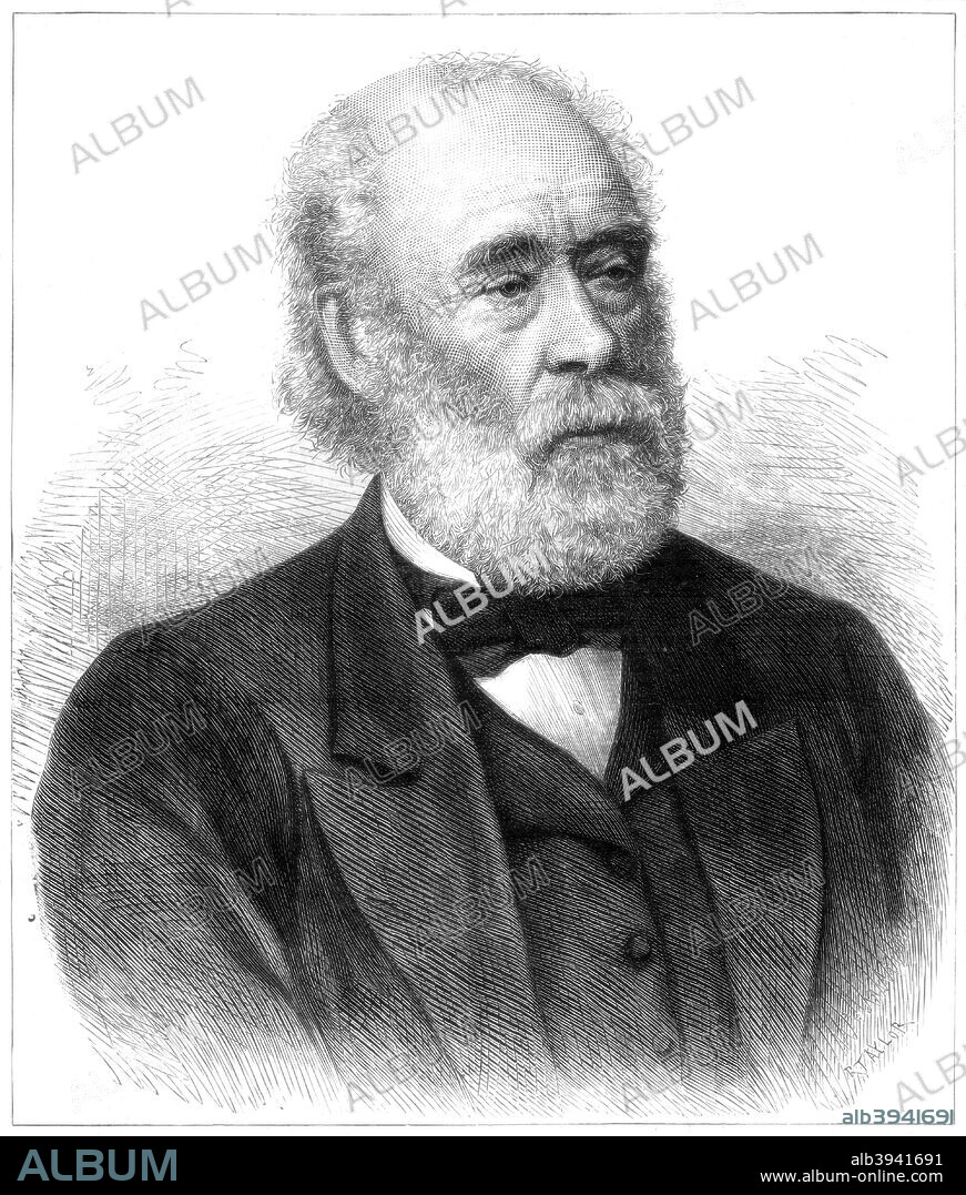 Sir Joseph Whitworth, British mechanical engineer, 1887. Whitworth (1803-1887) produced the standard screw thread which bears his name and invented numerous machine tools. A print from The Illustrated London News, 5th Febuary 1887.
