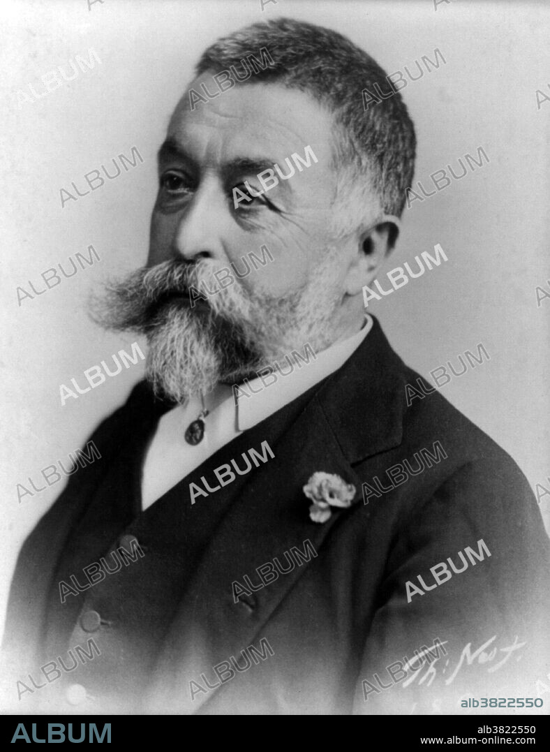 Thomas Nast (September 27, 1840 - December 7, 1902) was a German-born American caricaturist and editorial cartoonist. Among his notable works were the creation of the modern version of Santa Claus and the political symbol of the elephant for the Republican Party. Nast was associated with the magazine Harper's Weekly (1859-60, 1862-86). His cartoons frequently had numerous sidebars and panels with intricate subplots to the main cartoon. A Sunday feature could provide hours of entertainment and highlight social causes. After 1870, Nast favored simpler compositions featuring a strong central image. A recurring theme in Nast's cartoons is racism and anti-Catholicism. His political cartoons supported American Indians and Chinese Americans. He advocated the abolition of slavery, opposed racial segregation, and the violence of the KKK. President Theodore Roosevelt was an admirer and offered him an appointment as the US Consul General to Ecuador. During a yellow fever outbreak, Nast remained on the job, helping diplomatic missions and businesses escape the contagion. He contracted the disease and died in 1902 at the age of 62. Photo by Frazier, 1896.