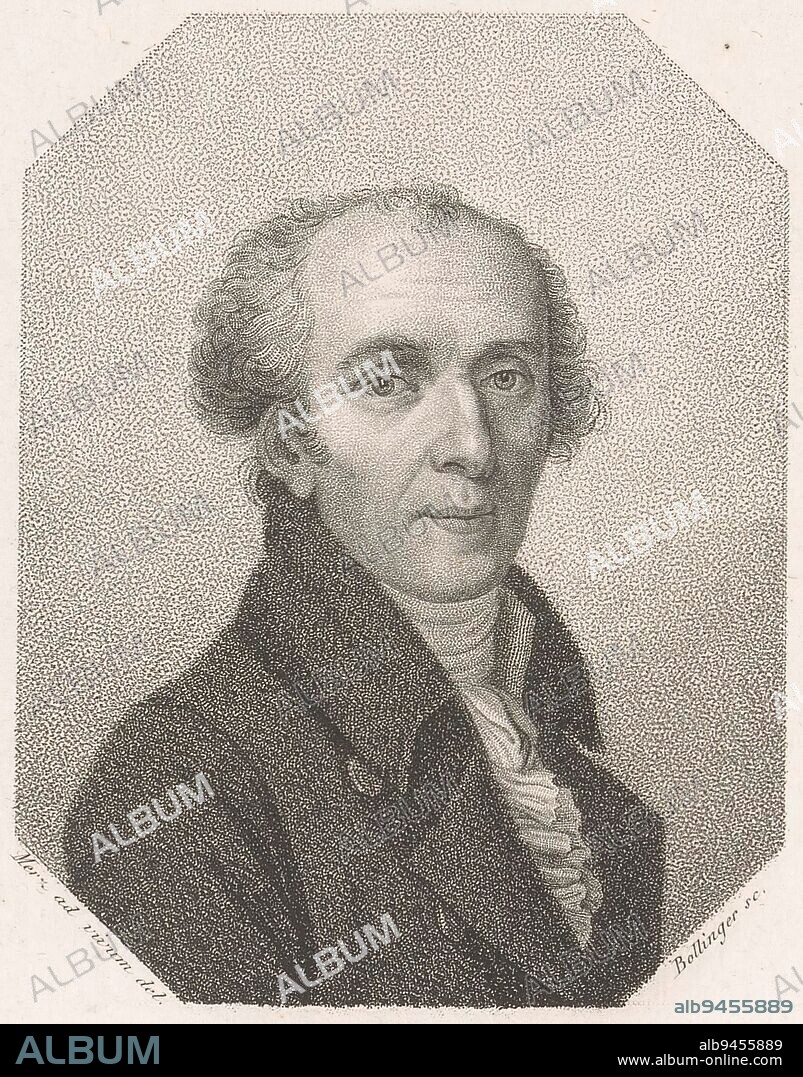 Portrait of Antonio Canova Portraits of famous people Bildnisse der ber, print maker: Friedrich Wilhelm Bollinger, (mentioned on object), intermediary draughtsman: Jacob Merz, (mentioned on object), publisher: gebroeders Schumann, (mentioned on object), print maker: Berlin, publisher: Hildburghausen, 1818 - 1832, paper, h 186 mm - w 121 mm.