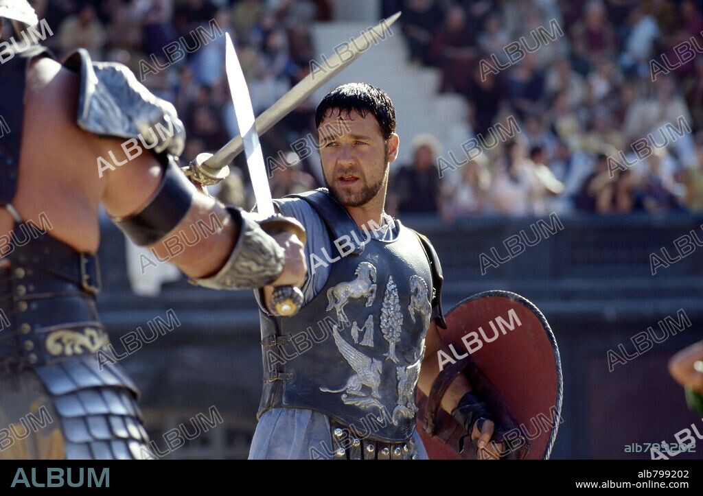 RUSSELL CROWE in GLADIATOR, 2000, directed by RIDLEY SCOTT. Copyright DREAMWORKS/UNIVERSAL PICTURES / BUITENDIJK, JAAP.