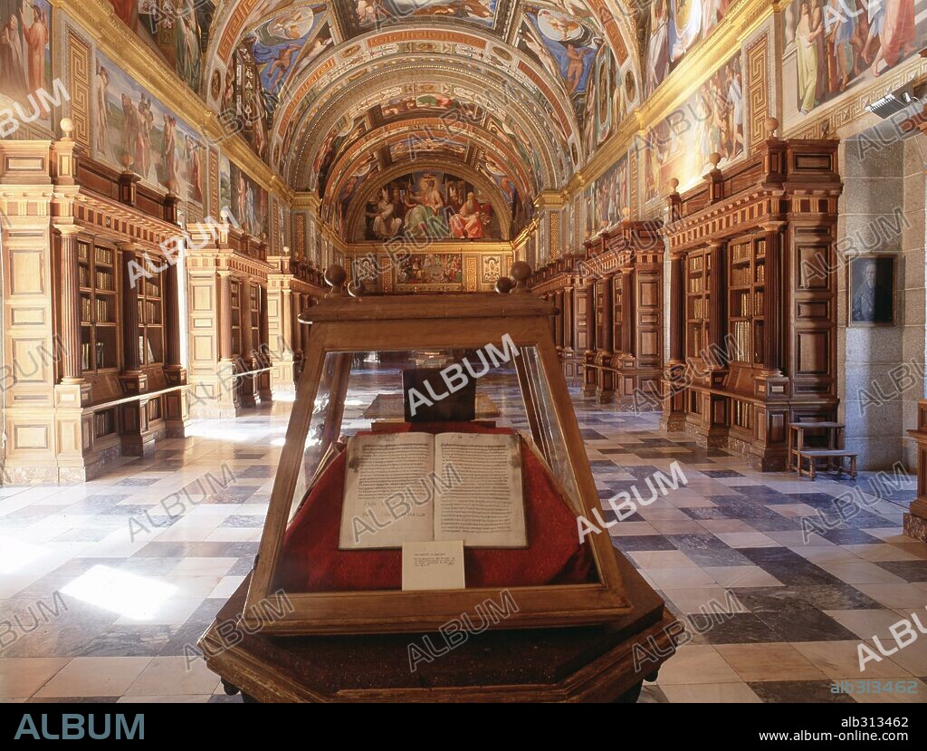 Biblioteca de el  Monasterio de San Lorenzo de El Escorial, província de Madrid. España.