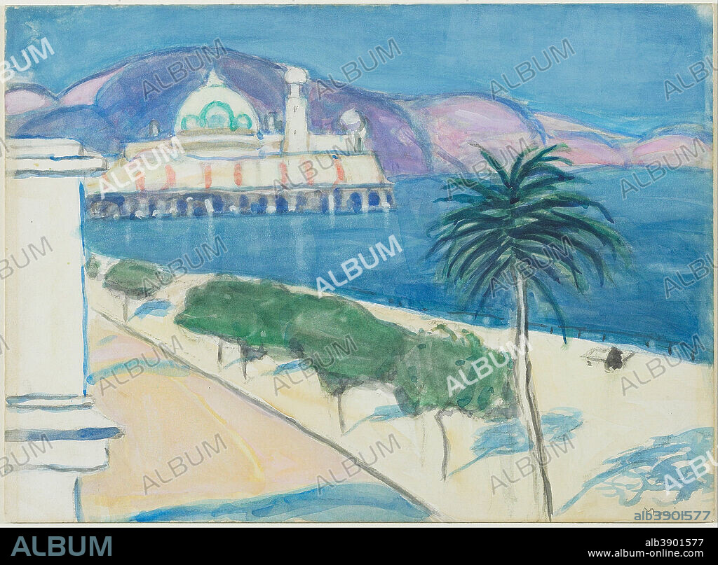 JAMES WILSON MORRICE. Casino by the Sea. Date/Period: 1916/1926. Graphite and watercolour on wove paper mounted on board. Width: 36.5 cm. Height: 26.6 cm (overall).