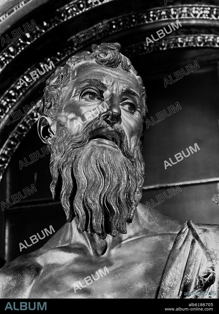 PIETRO TORRIGIANO O TORRIGIANI (1472-1528). SAN JERONIMO PENITENTE - S XVI - RENACIMIENTO ITALIANO - ESCUELA FLORENTINA - FOTOGRAFIA EN BLANCO Y NEGRO - AÑOS 50.