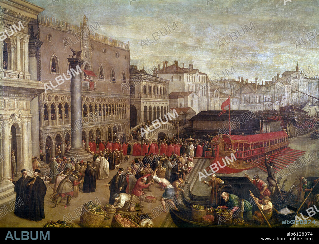 LEANDRO DA PONTE BASSANO (1557-1622). EMBARCO DEL DUX DE VENECIA - DETALLE - DESPUES 1595 - NP 44 - L 200x597 - MANIERISMO.