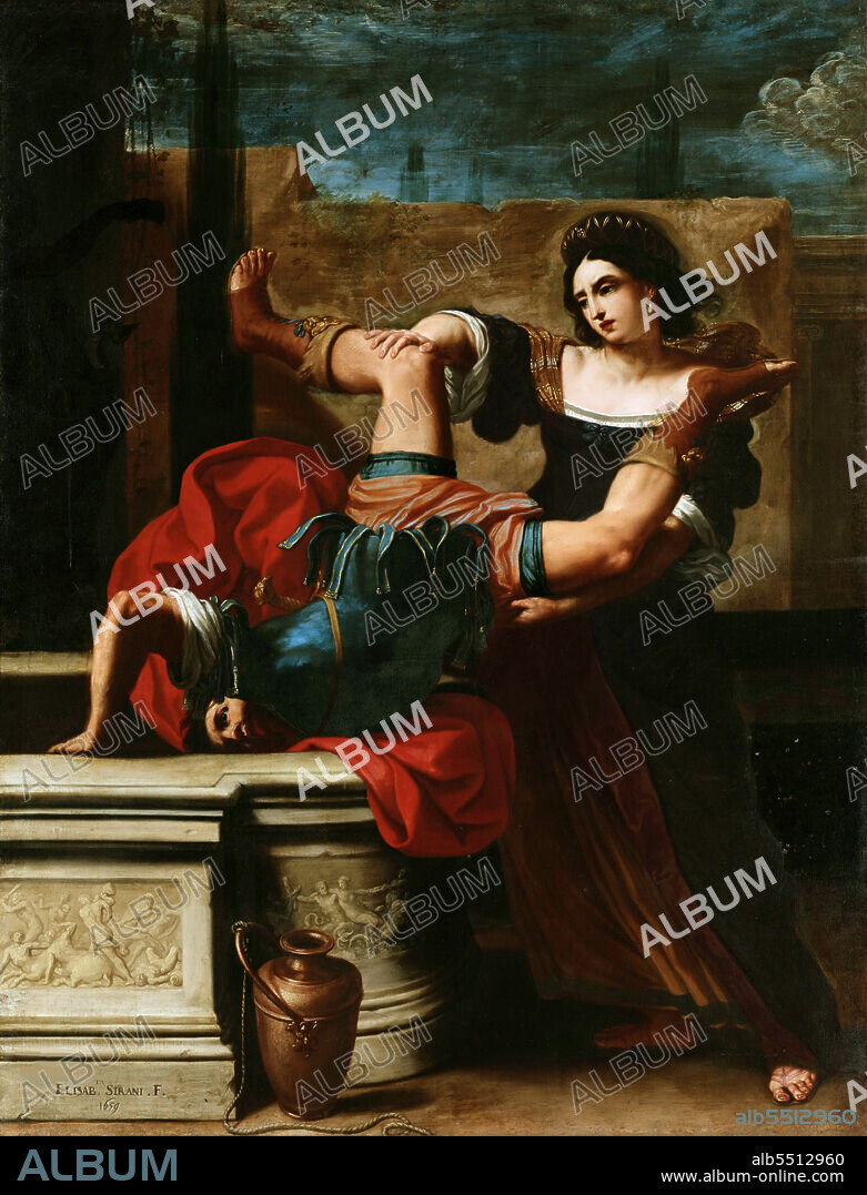 ELISABETTA SIRANI. Timoclea Throwing the Captain of Alexander the Great into the Well.