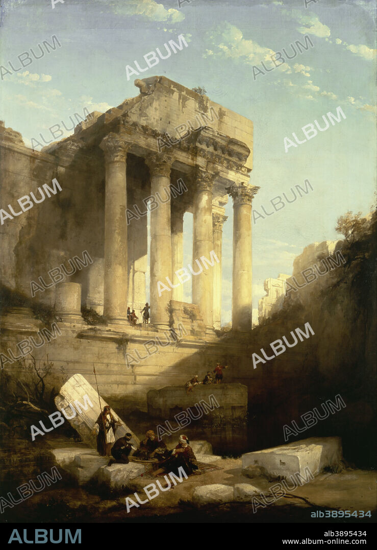 DAVID ROBERTS. Baalbec - Ruins of the Temple of Bacchus. Date/Period: 1840. Painting. Oil on canvas. Height: 1,822 mm (71.73 in); Width: 1,320 mm (51.96 in).