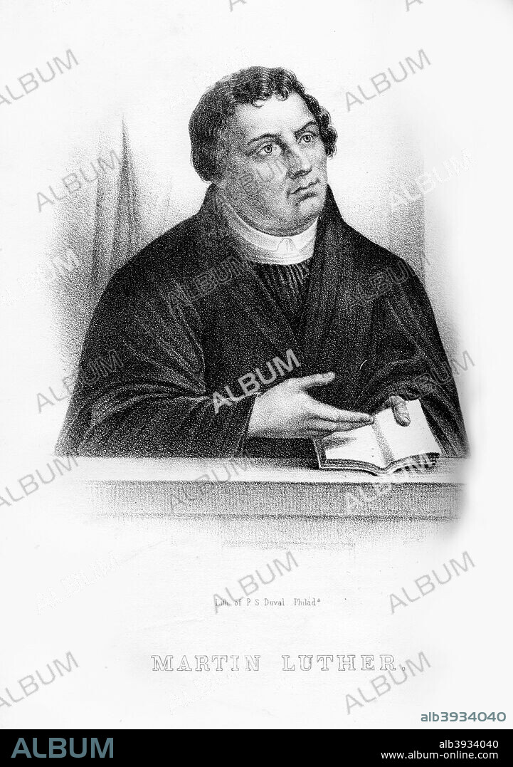 Martin Luther, German theologian, Augustinian monk, and ecclesiastical reformer, (1854). Luther (1483-1546) was a major inspiration behind the Reformation. He was excommunicated by Pope Leo IX in 1521 and declared an outlaw at the Diet of Worms. Under the protection of the Elector of Saxony, Luther produced a German translation of the Bible, and he went on to found the Lutheran Protestant Church.