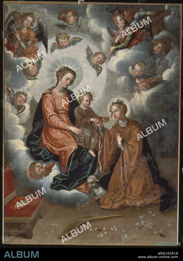FRANCISCO PACHECO. MATRIMONIO DE SANTA INES O DESPOSORIOS MISTICOS DE SANTA INES - 1628 - BARROCO ESPAÑOL.