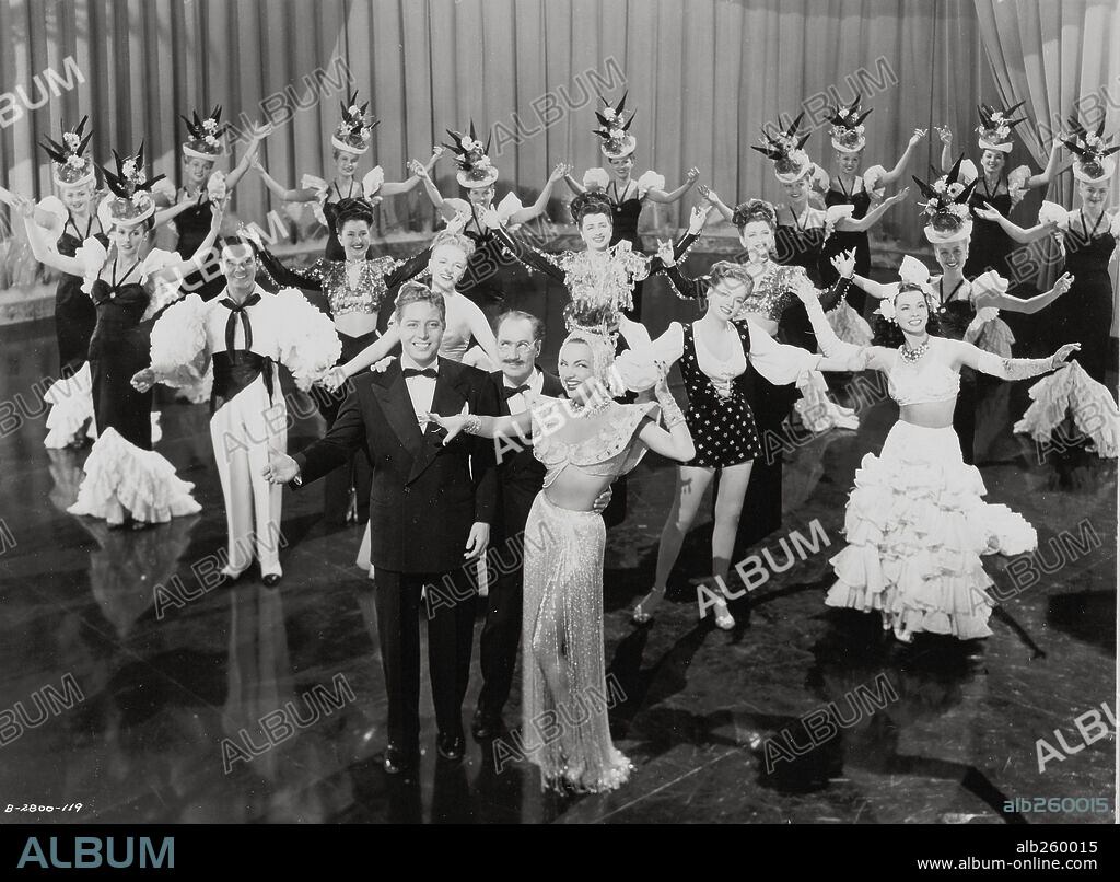 ANDY RUSSELL, CARMEN MIRANDA and GROUCHO MARX in COPACABANA, 1947, directed by ALFRED E. GREEN. Copyright UNITED ARTISTS.