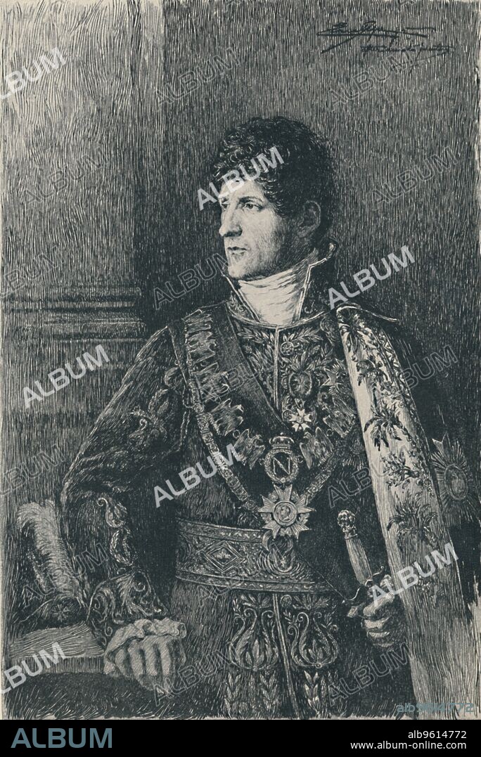 'Felice Pasquale Bacciocchi, Prince of Lucca and Piombino, Grand Duke of Tuscany', c1805-1820, (1896). Felice Pasquale Baciocchi (1762-1841) was an officer in the French army and was married to Elisa Maria Bonaparte, Napoleon's younger sister. Engraving after a drawing by Eric Pape. From Life of Napoleon Bonaparte, Volume I, by William Milligan Sloane. [The Century Co., New York, 1896].