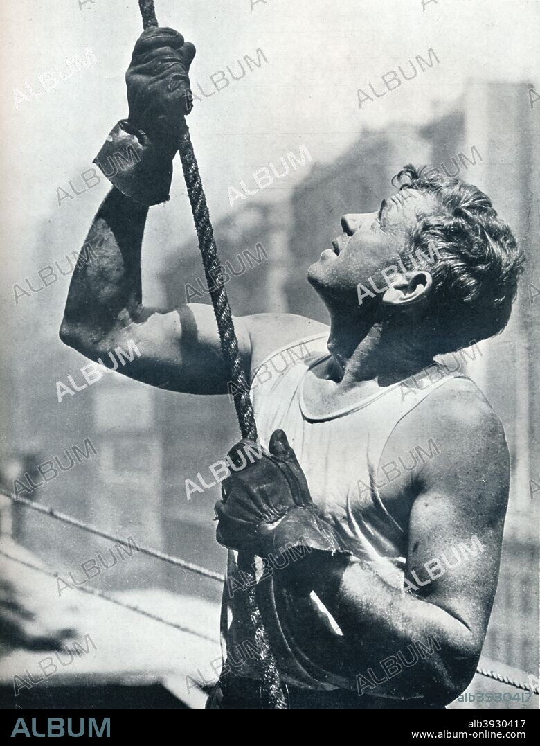 'The Empire State Building: Skyscraper Workers', c1931. The Empire State Building was designed by William F. Lamb from the architectural firm Shreve, Lamb and Harmon. Work began on the site on January 22nd, 1930 and the building was officially opened on May 1st, 1931. From The Studio Volume 103. [London Offices of the Studio, London, 1932].