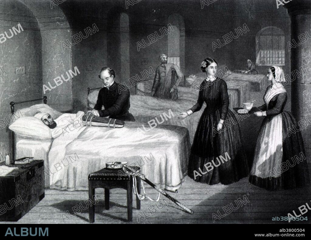 Miss Nightingale in the Hospital at Scutari. Florence Nightingale (May 12, 1820 - August 13, 1910) by sheer force of character created the movement that led to professional status for nurses. Her career began when she nursed her mother through a terminal illness, Her formal exposure to medicine was a 3 month course at the Institute for Protestant Deaconesses in Germany. She came to prominence while serving as a manager of nurses trained by her during the Crimean War, where she organized the tending to wounded soldiers. She gave nursing a highly favorable reputation and became an icon of Victorian culture, especially in the persona of "The Lady with the Lamp" making rounds of wounded soldiers at night. After the war she established the Nightingale School and Home for training nurses at St. Thomas's Hospital. Much of her published work was concerned with spreading medical knowledge. Some of her tracts were written in simple English so that they could easily be understood by those with poor literary skills. She died peacefully in her sleep, in 1910, at the age of 90.