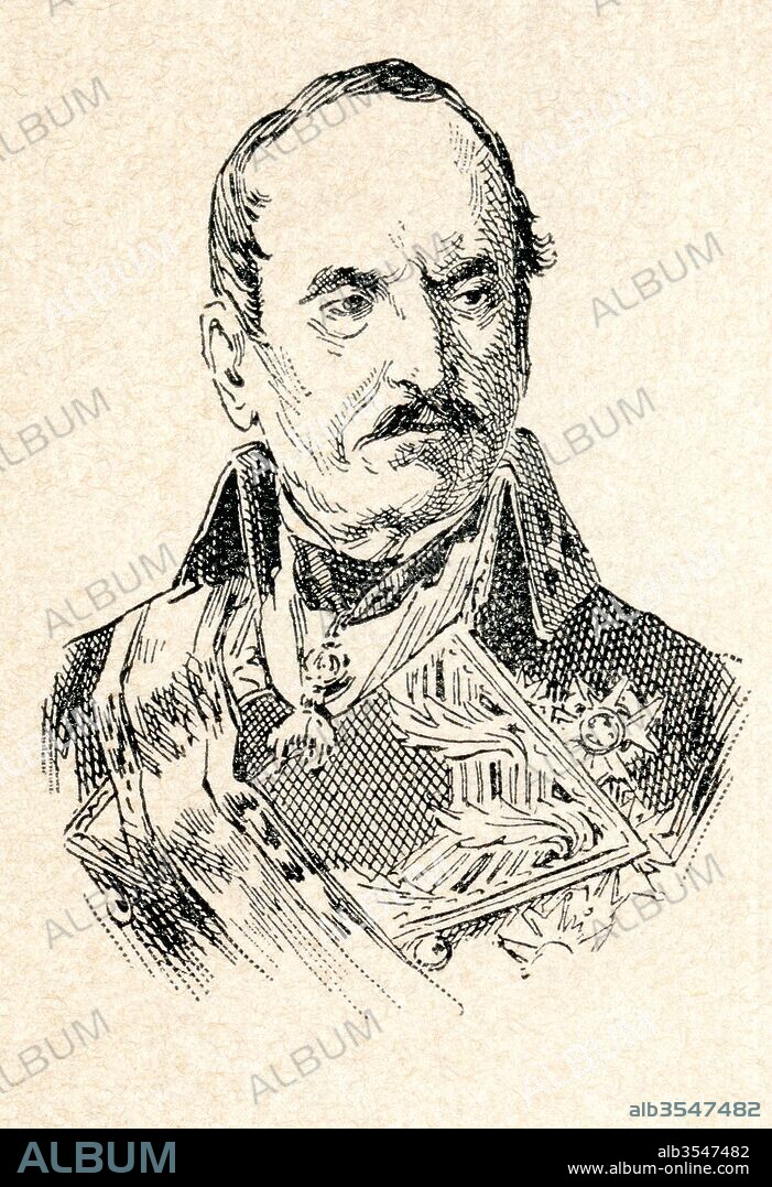 Don Joaquín Baldomero Fernández-Espartero y Alvarez de Toro, 1st Prince of Vergara, 1st Duke of la Victoria, 1st Duke of Morella, 1st Count of Luchana, 1st Viscount of Banderas, 1793 –1879. Spanish general and political figure. From Enciclopedia Ilustrada Segui, published c. 1900.