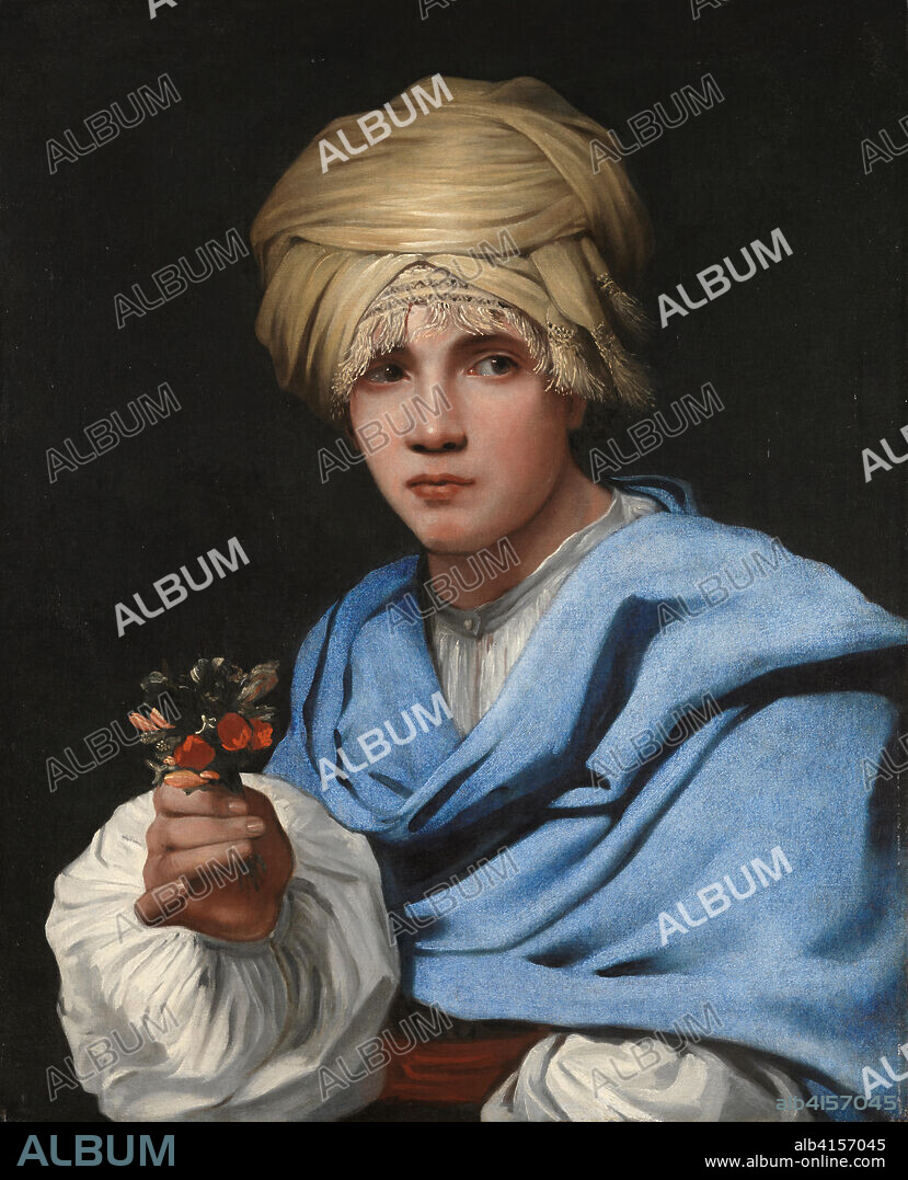 MICHAEL SWEERTS. Michiel Sweerts (Bruselas, 1618 -Goa, 1664). Muchacho con turbante y un ramillete de flores (hacia 1658 - 1661). Óleo sobre lienzo. 76,4 x 61,8 cm.