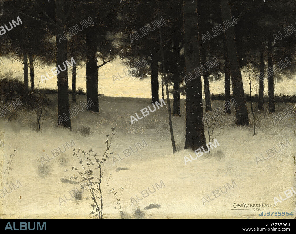 CHARLES WARREN EATON. Woods in Winter. Dated: 1886. Dimensions: overall: 30.48 × 40.64 cm (12 × 16 in.). Medium: oil on canvas.