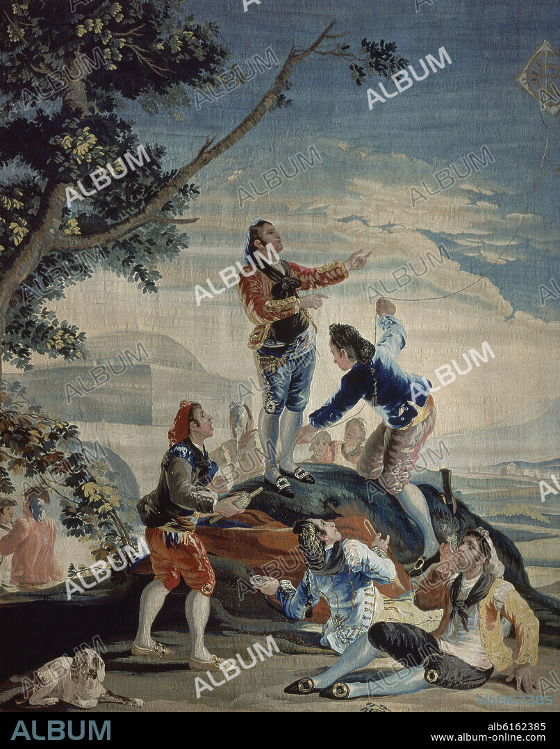 FRANCISCO DE GOYA. VUELO DE LA COMETA - TAPIZ UBICADO EN EL COMEDOR-REAL FABRICA DE TAPICES-S XVIII.