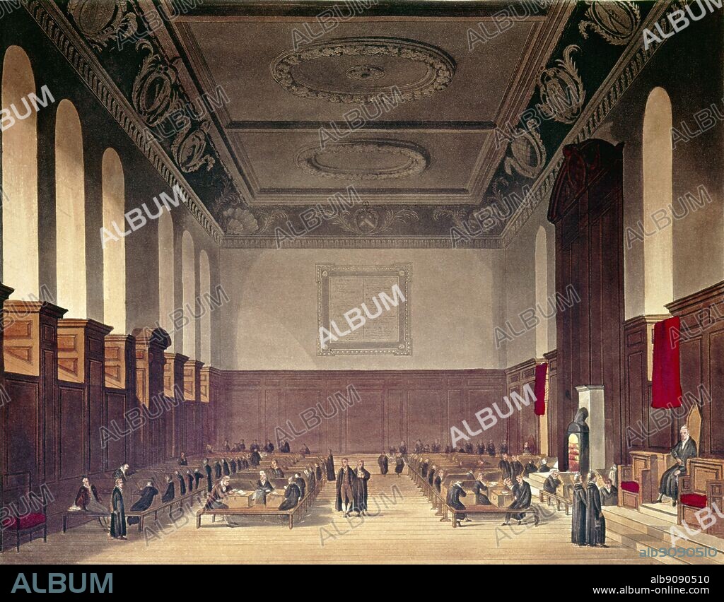 Title School Room of Winchester College. by Frederick Mackenzie (c.1788-1854) (after). from' History of Winchester College', part of 'History of the Colleges', engraved by Joseph Constantine Stadler (fl.1780-1812) pub. by R. Ackermann, 1816 (aquatint). Winchester College is a public school in the city of Winchester in Hampshire, in the south of England. Officially known as Collegium Sanctae Mariae prope Wintoniam, or St Mary's College near Winchester, the college is commonly referred to as "Win: Coll:" or just "Winchester". Winchester has existed for over six hundred years - the longest unbroken history of any school in England. It is one of the original nine English public schools as defined by the Public Schools Act 1868. ©2006 TopFoto.