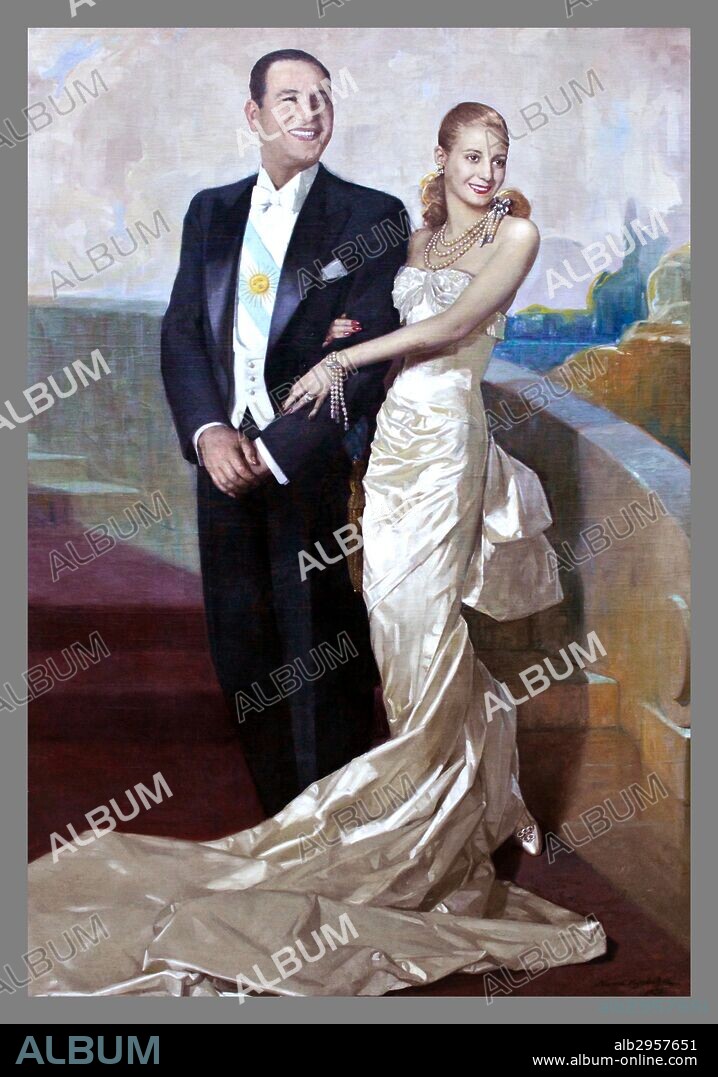 President of Argentina, Juan Domingo Peron with his wife Eva (Evita) 1949.