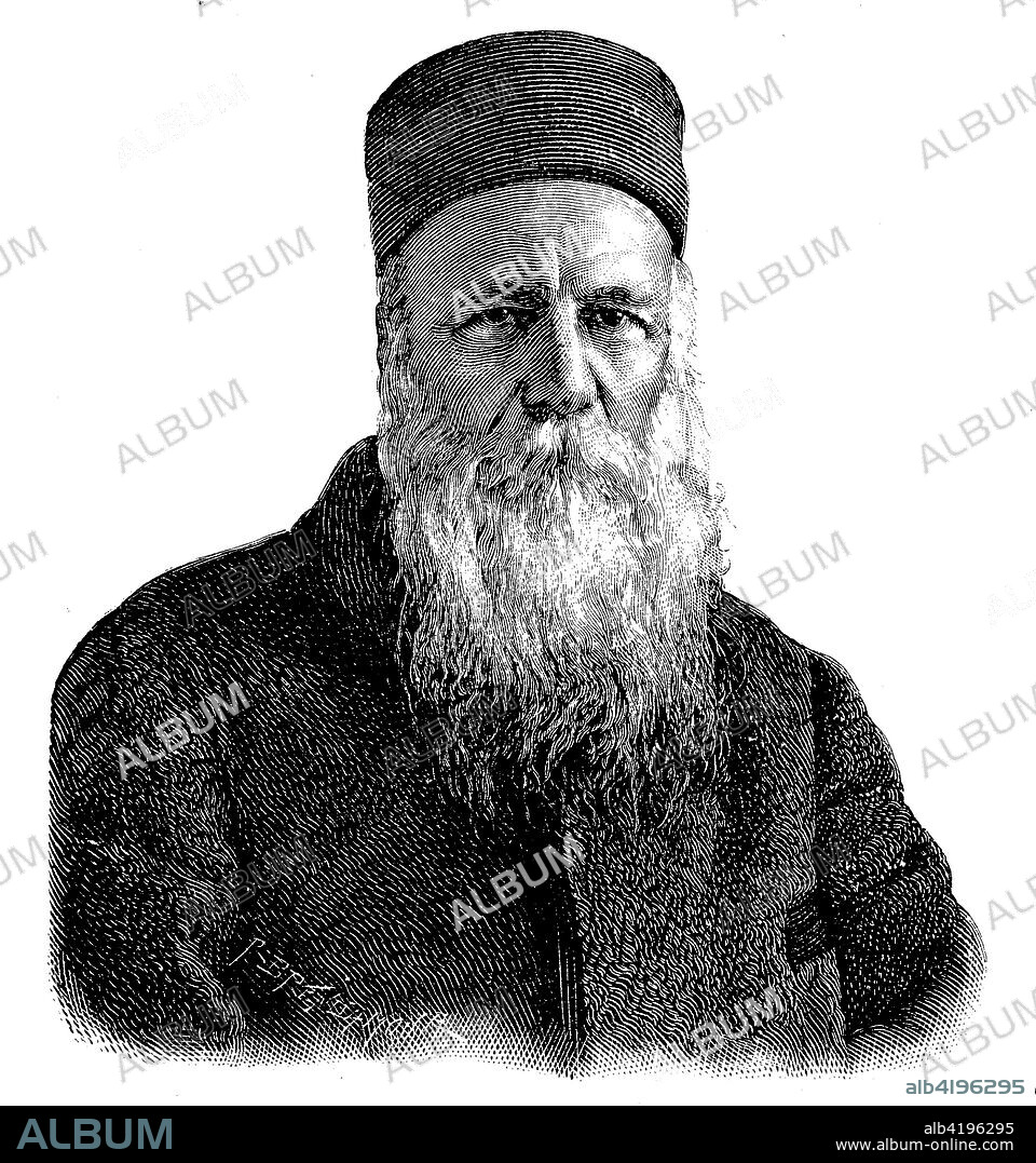 Henri or Henry Dunant, born Jean-Henri Dunant, 8 May 1828 - 30 October 1910, was the founder of the Red Cross and a Swiss businessman and social activist, Switzerland, reproduction of a woodcut from 1882, digital improved.