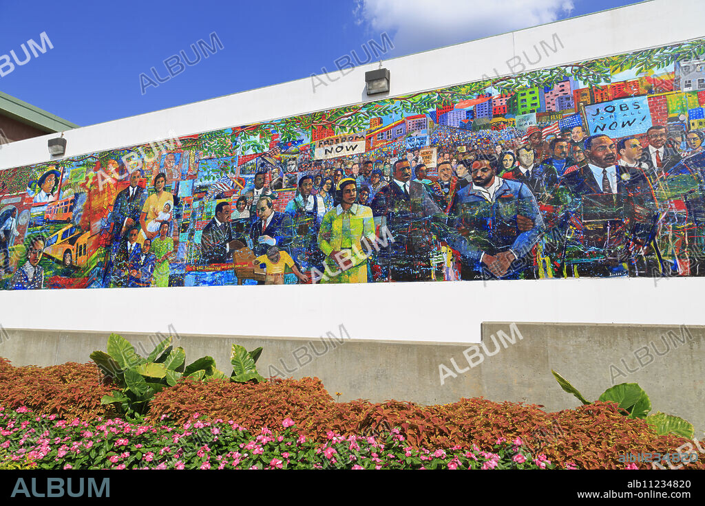 Martin Luther King Memorial Mural by Louis Delsarte, Martin Luther King Jr. National Historic Site, Atlanta, Georgia, United States of America, North America.