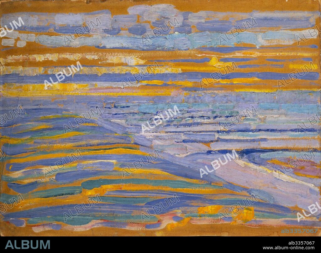 PIET MONDRIAN. View from the Dunes with Beach and Piers, Domburg.