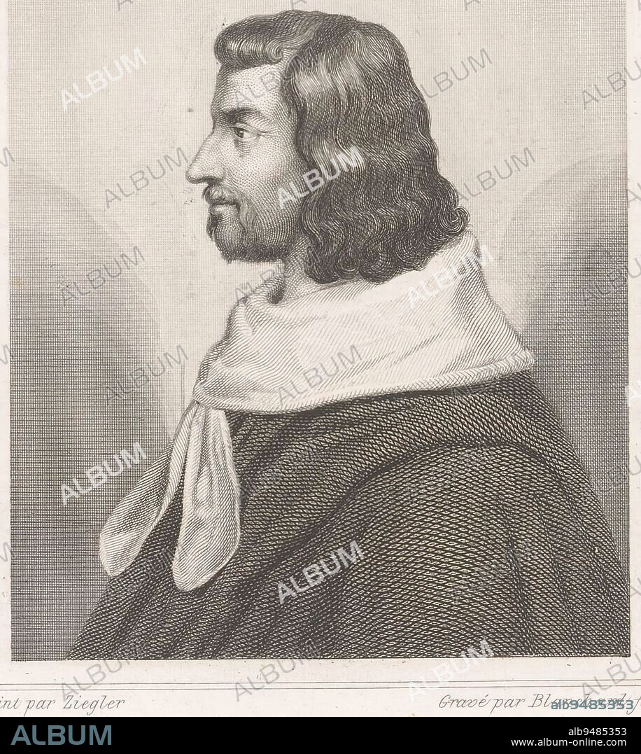 Portrait of John II of France, Auguste Thomas Marie Blanchard, after Jules Claude Ziegler, 1829 - 1898, print maker: Auguste Thomas Marie Blanchard, (mentioned on object), after: Jules Claude Ziegler, (mentioned on object), France, 1829 - 1898, paper, steel engraving, h 243 mm, w 194 mm.