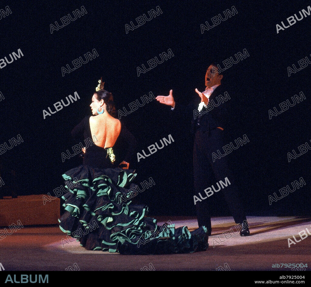 ESTAMPA FLAMENCA ESCENA BALLET ETERNA CASTILLA DE ANTONIO RUIZ SOLER EL BAILARIN - FOTO AÑOS 60.