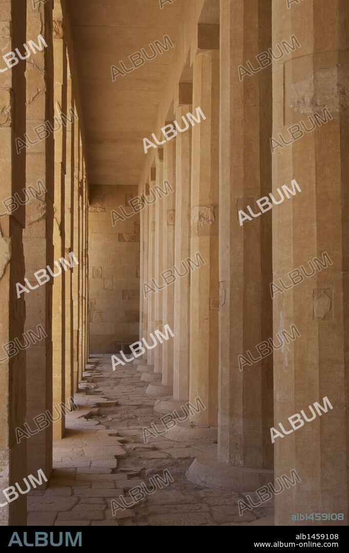Temple of Hatshepsut. Colonnade. 18th Dynasty. New Kingdom. Deir el-Bahri. Egypt.