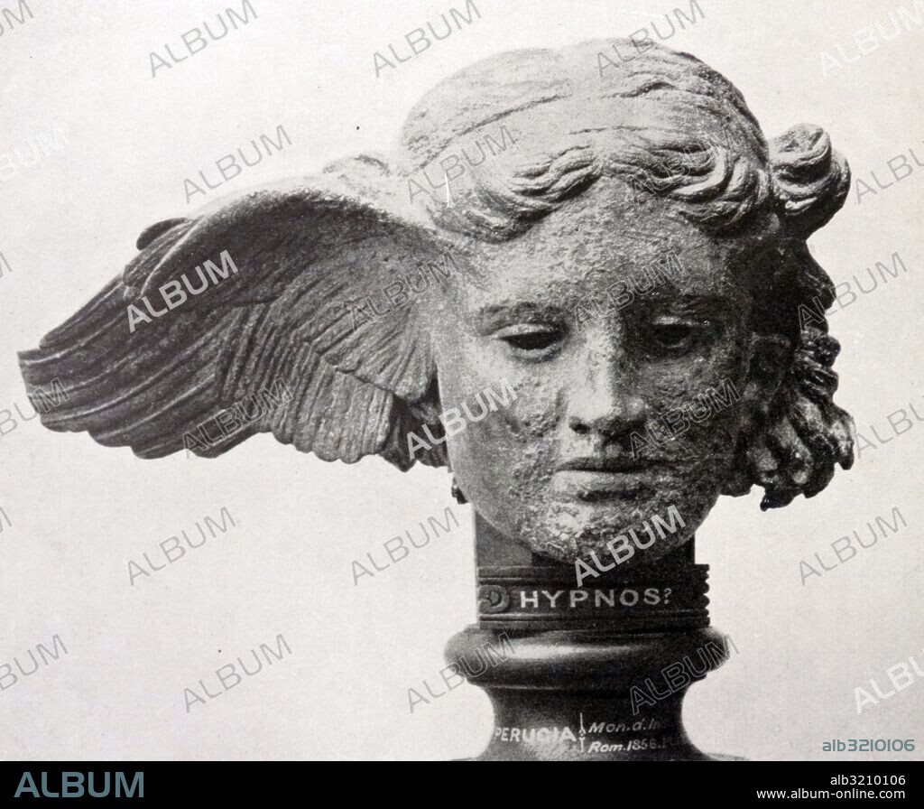 Bronze Head of Hypnos, the Greek God of Sleep. Dated 1st Century AD.