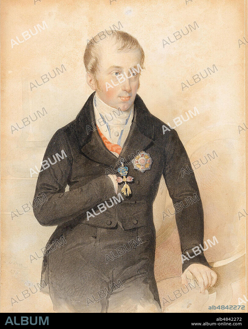LEOPOLD FISCHER. Portrait of Emperor Ferdinand I of Austria (1793-1875).