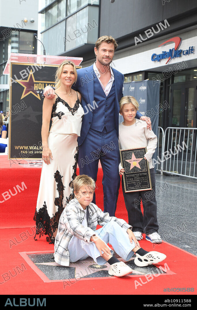 May 23, 2024, Los Angeles, California, USA: Elsa Pataky, Sasha Hemsworth, Chris Hemsworth, Tristan Hemsworth at a ceremony where Chris Hemsworth is honored with a star on the Hollywood Walk of Fame (Credit Image: © Nina Prommer/ZUMA Press Wire).