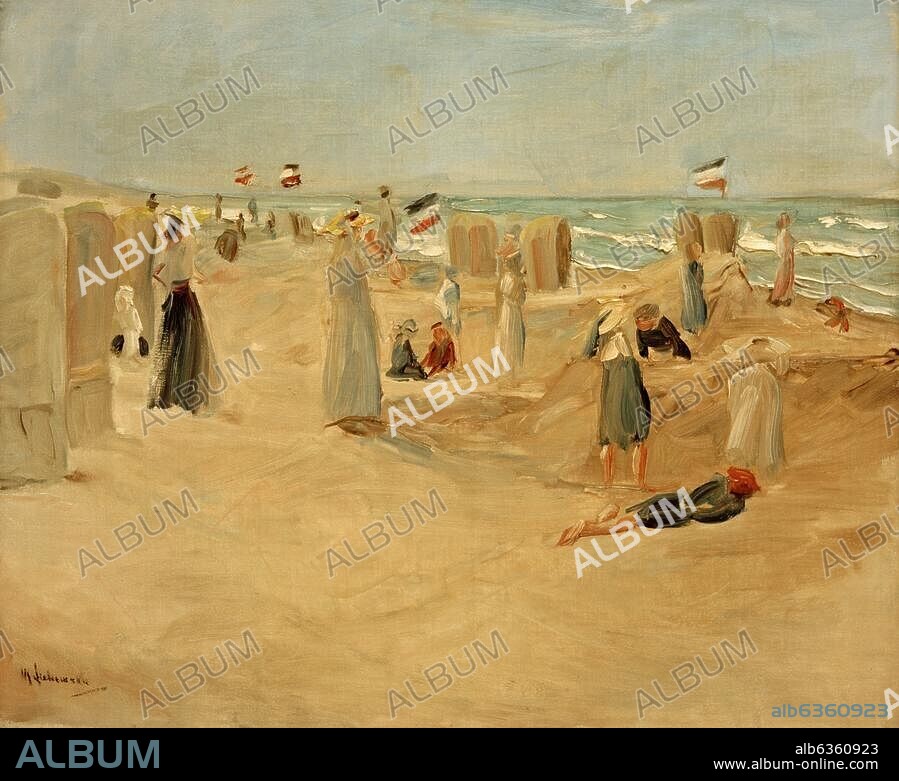 MAX LIEBERMANN. Liebermann, Max. 1847-1935. "Am Strand von Noordwijk", 1908. Öl auf Leinwand, 65,5 × 79,5 cm. Inv. Nr. G 1123. Wuppertal, Von der Heydt-Museum.