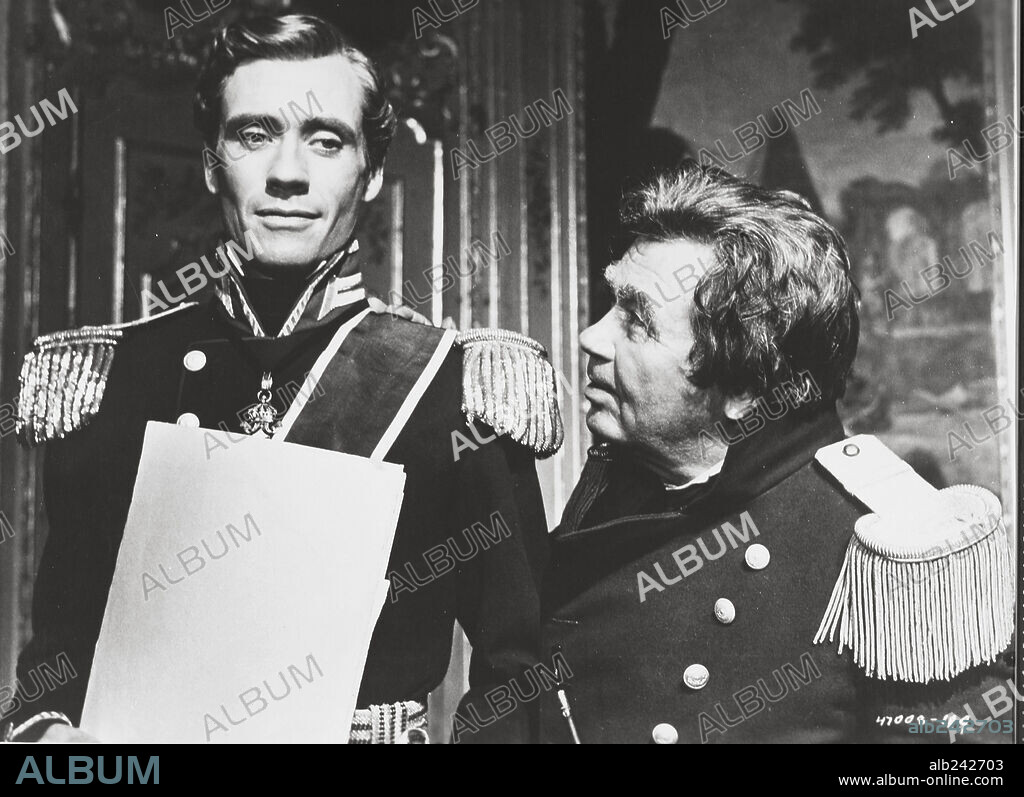MEL FERRER and OSCAR HOMOLKA in WAR AND PEACE, 1956, directed by KING VIDOR. Copyright PARAMOUNT PICTURES.