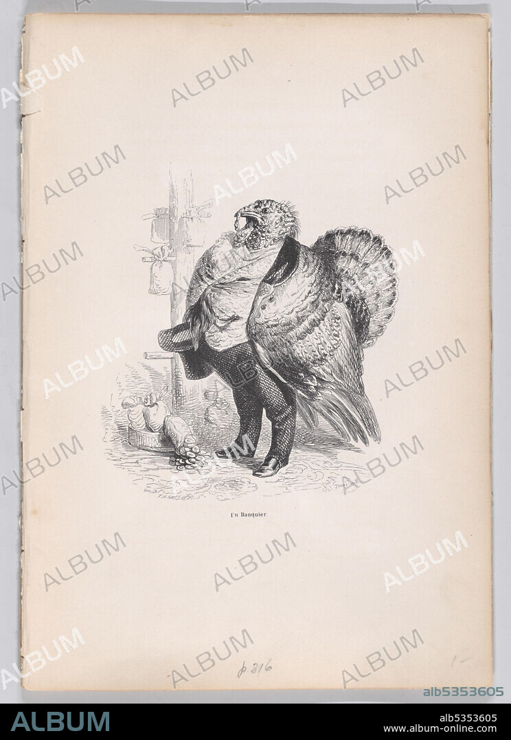 CHARLES TAMISIER. A Banker from Scenes from the Private and Public Life of Animals, ca. 1837-47.