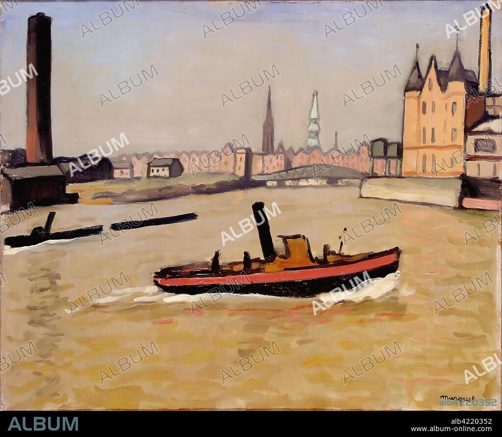 ALBERT MARQUET. 'Port of Hamburg'. France, 1909. Dimensions: 66,5x80 cm.