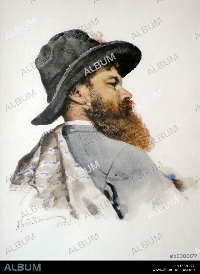Retrato de 1885 del pintor báltico-alemán polaco Edward Mateusz Römer. Oleo realizado por Alfred Isidore Romer (Alfredas Riomeris 1832-1897). Pintor y medallista nacido en Vilnius. Vilnius Picture Gallery. Vilnius (Vilna). Lituania.